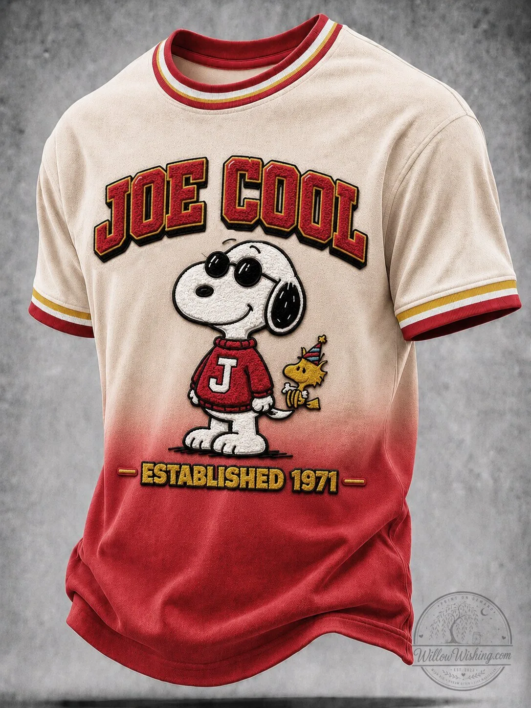 Snoopy Joe Cool Established 1971 Cartoon Character Graphic T-Shirt